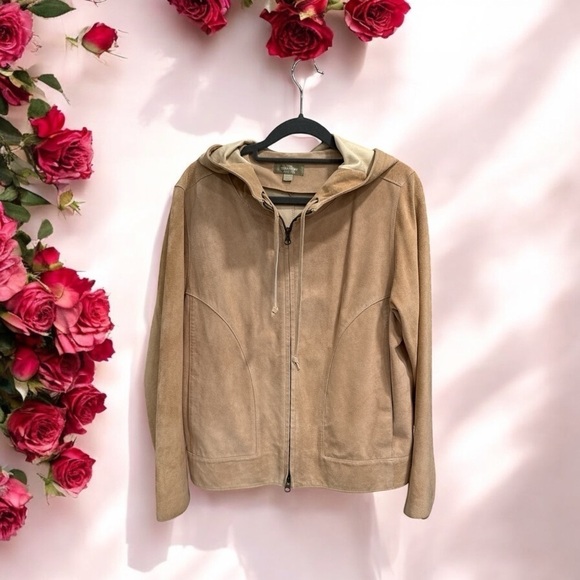 The Territory Ahead Suede Leather Full Zip Hood Jacket Women’s Size M - Picture 4 of 12